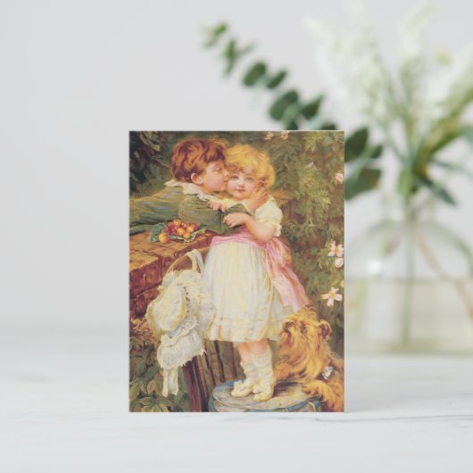 Über der Gartenmauer Postkarte (Stehend Vorderseite)