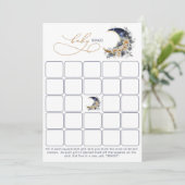 Über der Gold-Baby-Bingo-Spielkarte der Mondnavy Einladung (Stehend Vorderseite)