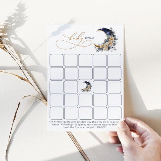 Über der Gold-Baby-Bingo-Spielkarte der Mondnavy Einladung