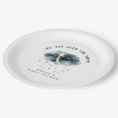 Über der Gold Stars Baby Dusche Pappteller (Schrägansicht)