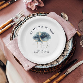 Über der Gold Stars Baby Dusche Pappteller