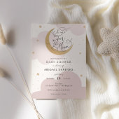 Über der goldfarbenen Rosa Babydusche Einladung