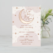 Über der goldfarbenen Rosa Babydusche Folieneinladung (Stehend vorne)