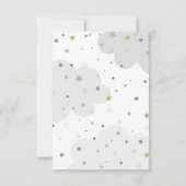 Über der grauen Goldstars-Babydusche des Mondes Dankeskarte (Rückseite)