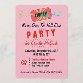 Über der Hill Club-Party Einladung