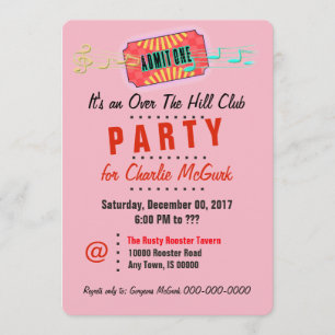 Über der Hill Club-Party Einladung