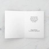 Über der Hügel-Geburtstags-Karte Karte (Innenseite)