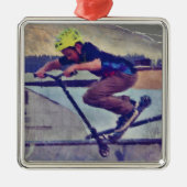 Über der Kante - Stunt-Scooter-Champ Ornament Aus Metall (Vorne)