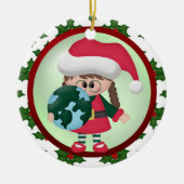 Über der Meilen-Weihnachtsverzierung Keramikornament (Vorne)