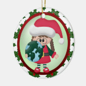 Über der Meilen-Weihnachtsverzierung Keramikornament (Links)