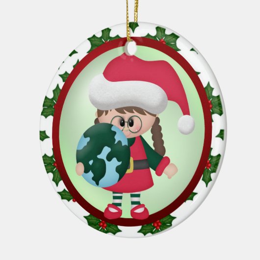 Über der Meilen-Weihnachtsverzierung Keramikornament (Links)