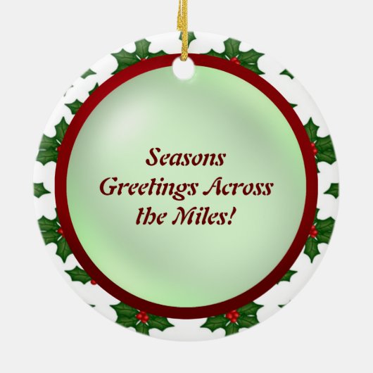 Über der Meilen-Weihnachtsverzierung Keramikornament (Hinten)