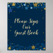 Über der Mond Baby Dusche Bitte unterschreiben Sie Poster (Vorne)