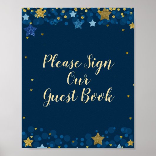 Über der Mond Baby Dusche Bitte unterschreiben Sie Poster (Vorne)