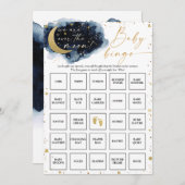 Über der Mond Baby Shower Bingo Game Card Einladung (Vorne/Hinten)