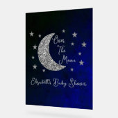 Über der Mond Babydusche Acrylschild (Winkel)