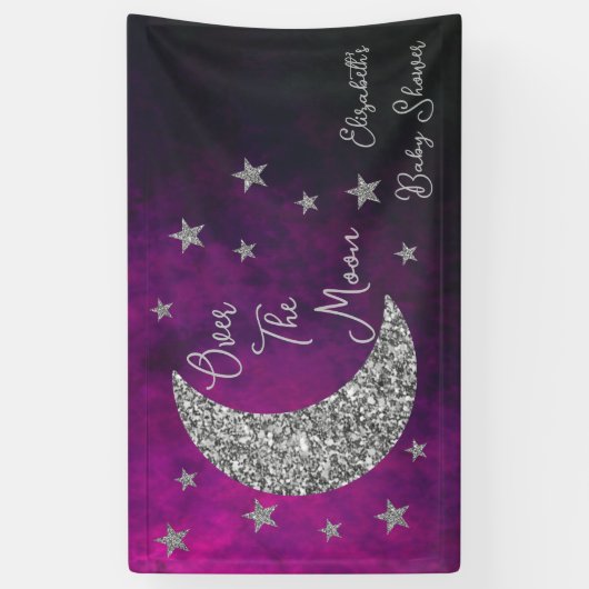 Über der Mond Babydusche Banner (Vertikal)