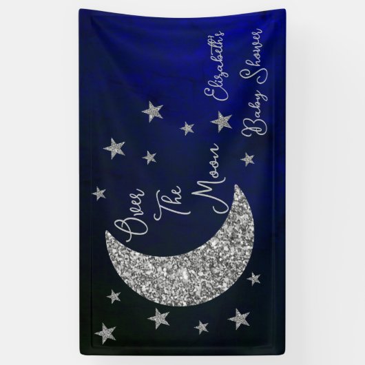 Über der Mond Babydusche Banner (Vertikal)