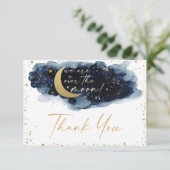 Über der Mond Babydusche Danke Karte (Stehend Vorderseite)