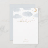 Über der Mond Babydusche Dankeskarte (Vorne/Hinten)