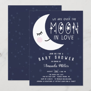 Über der Mond Babydusche Einladung