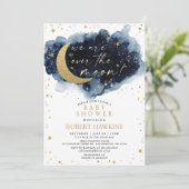 Über der Mond-Babydusche Einladung (Stehend Vorderseite)