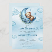 Über der Mond-Babydusche Einladung (Vorne/Hinten)