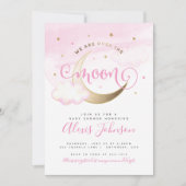 Über der Mond-Babydusche Einladung (Vorderseite)