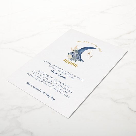 Über der Mond-Babydusche Einladung (Gedreht)