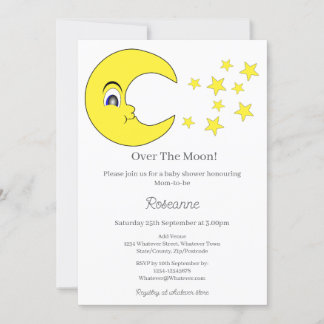 Über der Mond Babydusche Einladung