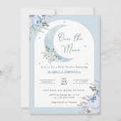 Über der Mond-Babydusche Einladung (Vorderseite)