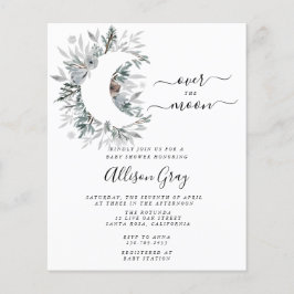 Über der Mond Babydusche | Flyer Haushalt