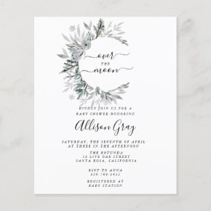 Über der Mond Babydusche Flyer Haushalt