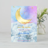 Über der Mond Babydusche Folieneinladung (Stehend vorne)