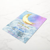 Über der Mond Babydusche Folieneinladung (Gedreht)