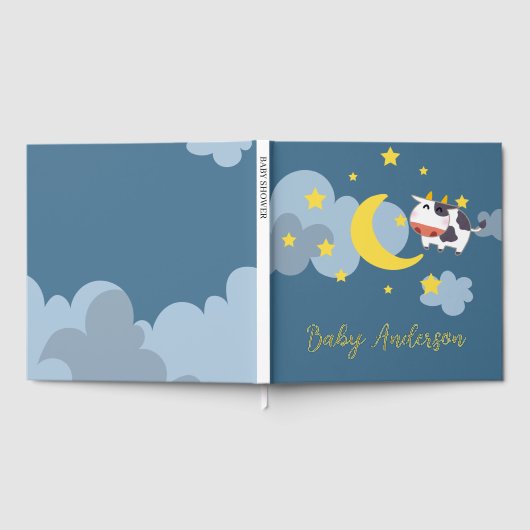 Über der Mond Babydusche Gästebuch (Voll)