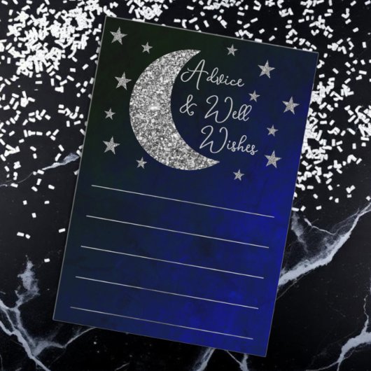 Über der Mond Babydusche Hinweiskarte