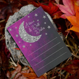 Über der Mond Babydusche Hinweiskarte