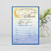 Über der Mond-Babydusche laden Einladung (Stehend Vorderseite)