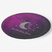 Über der Mond Babydusche Pappteller (Schrägansicht)