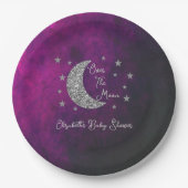 Über der Mond Babydusche Pappteller (Vorderseite)