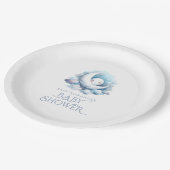 Über der Mond Babydusche Pappteller (Schrägansicht)