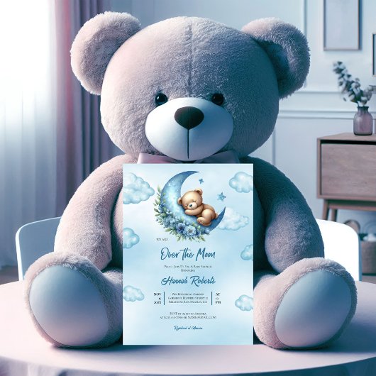 Über der Mond Babydusche Party Einladung