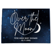 Über der Mond Babydusche Personalisiert Große Geschenktüte (Vorderseite)