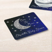 Über der Mond Babydusche Rechteckiger Pappuntersetzer (angewinkelt)