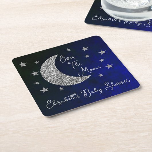 Über der Mond Babydusche Rechteckiger Pappuntersetzer (angewinkelt)