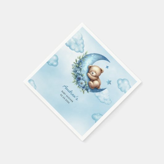 Über der Mond Babydusche Serviette (Ecke)