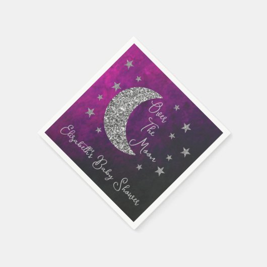 Über der Mond Babydusche Serviette (Ecke)