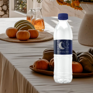 Über der Mond Babydusche Wasserflaschenetikett