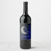Über der Mond Babydusche Weinetikett (Vorderseite)